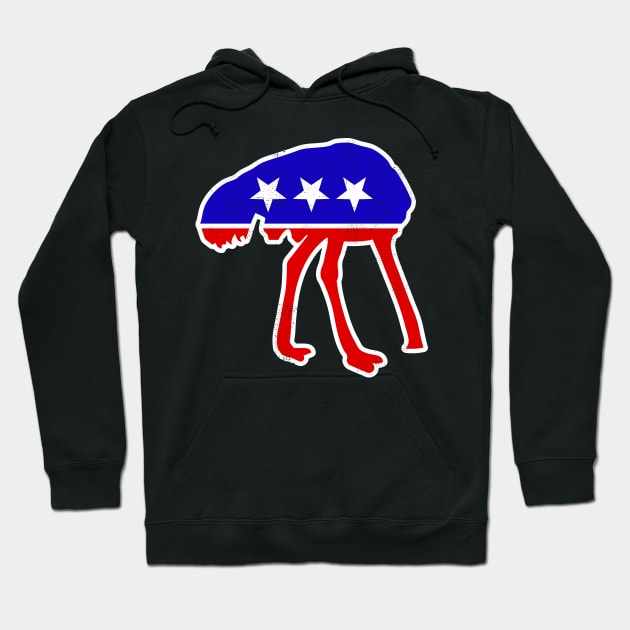 Ostrich Head Under Sand GOP Republican Impeachment Acquittal Hoodie by BraaiNinja